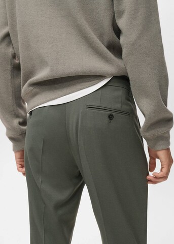 MANGO MAN Regular Pleat-Front Pants 'Savoir' in Green