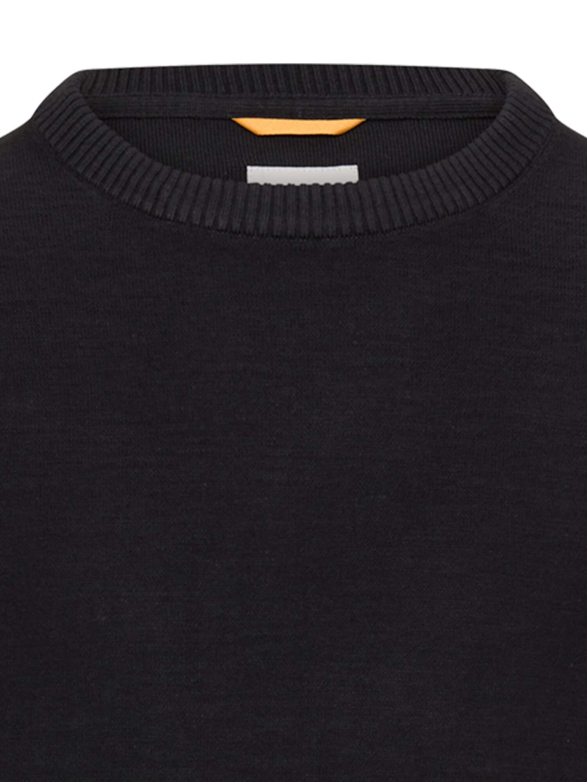 CAMEL ACTIVE Strickpullover aus reiner Baumwolle in Schwarz