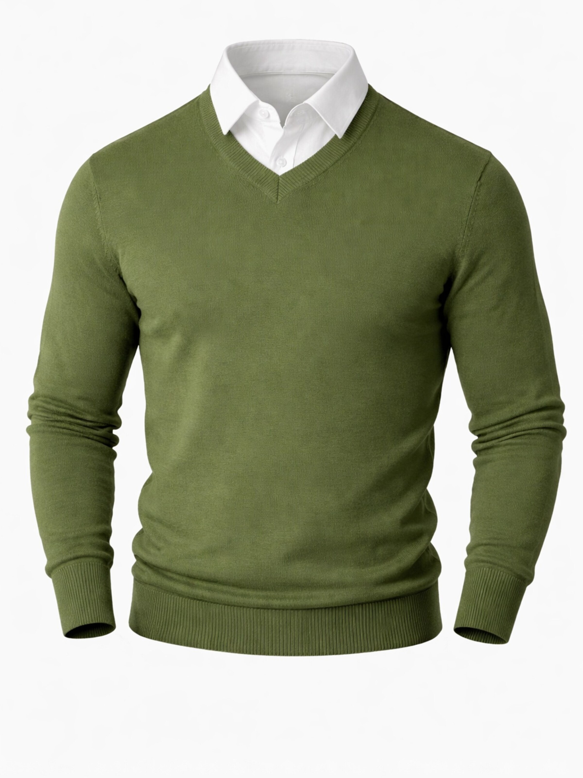 PANTONECLO Sweater 'Pantoneclo Men’s Mock Sweater' in Green: front