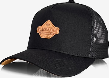 Blackskies Cap 'Essentials' in Schwarz: Vorderseite