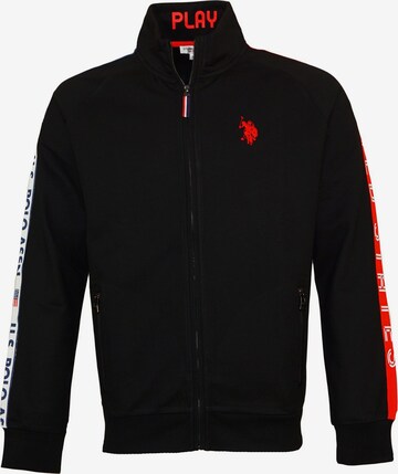 U.S. POLO ASSN. Sweatjacke 'Tarv' in Schwarz: predná strana