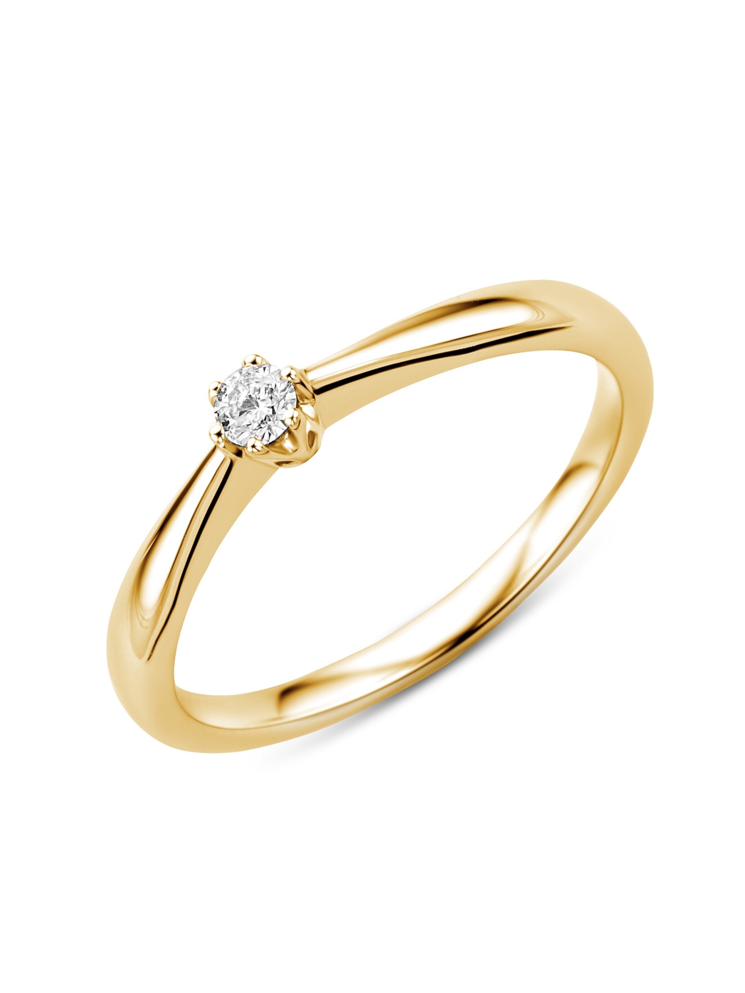 DIAMANT LETERNEL Ring 'Solitär-Ring aus 375 Gelbgold mit 0.09 Karat Diamant' in Gold: front