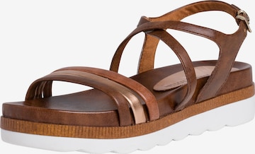 MARCO TOZZI Sandalen met riem in Bruin: voorkant