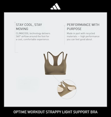 ADIDAS PERFORMANCE Bustier Sportmelltartók 'Optime Workout' - zöld