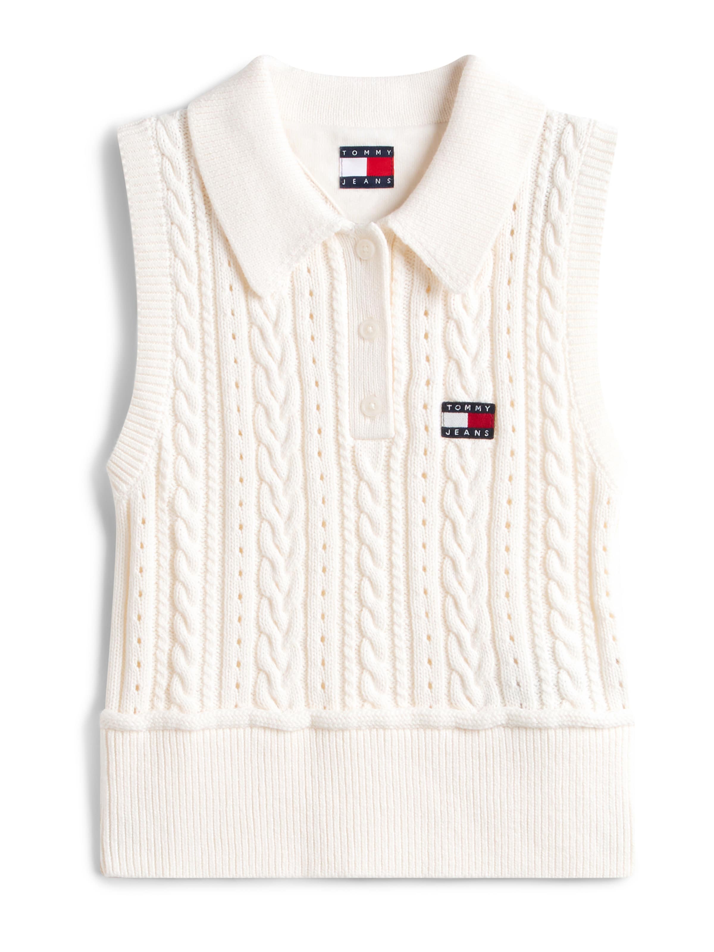 Tops en tricot Tommy Jeans en blanc : devant