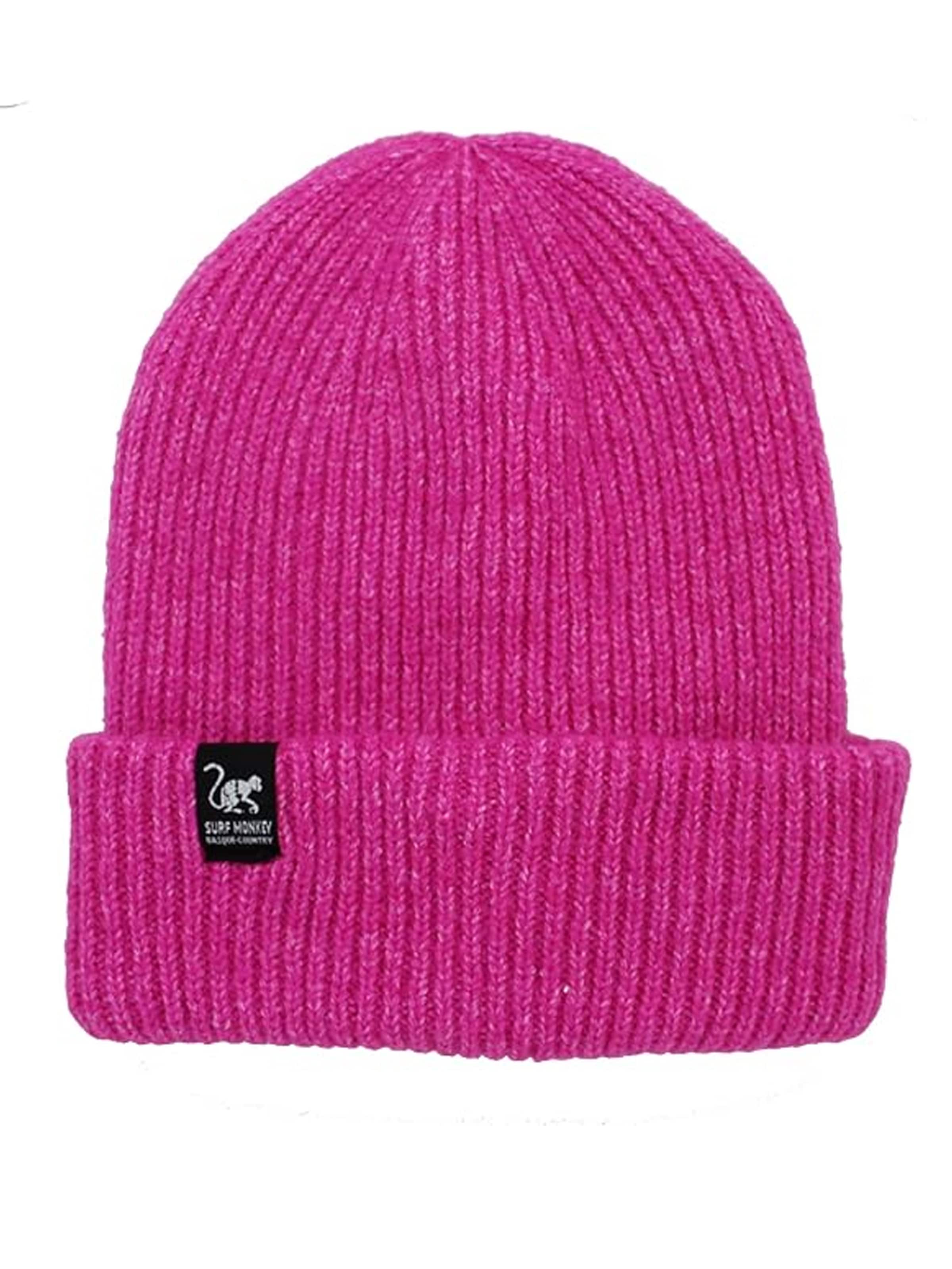 Surf Monkey Beanie in Pink: front