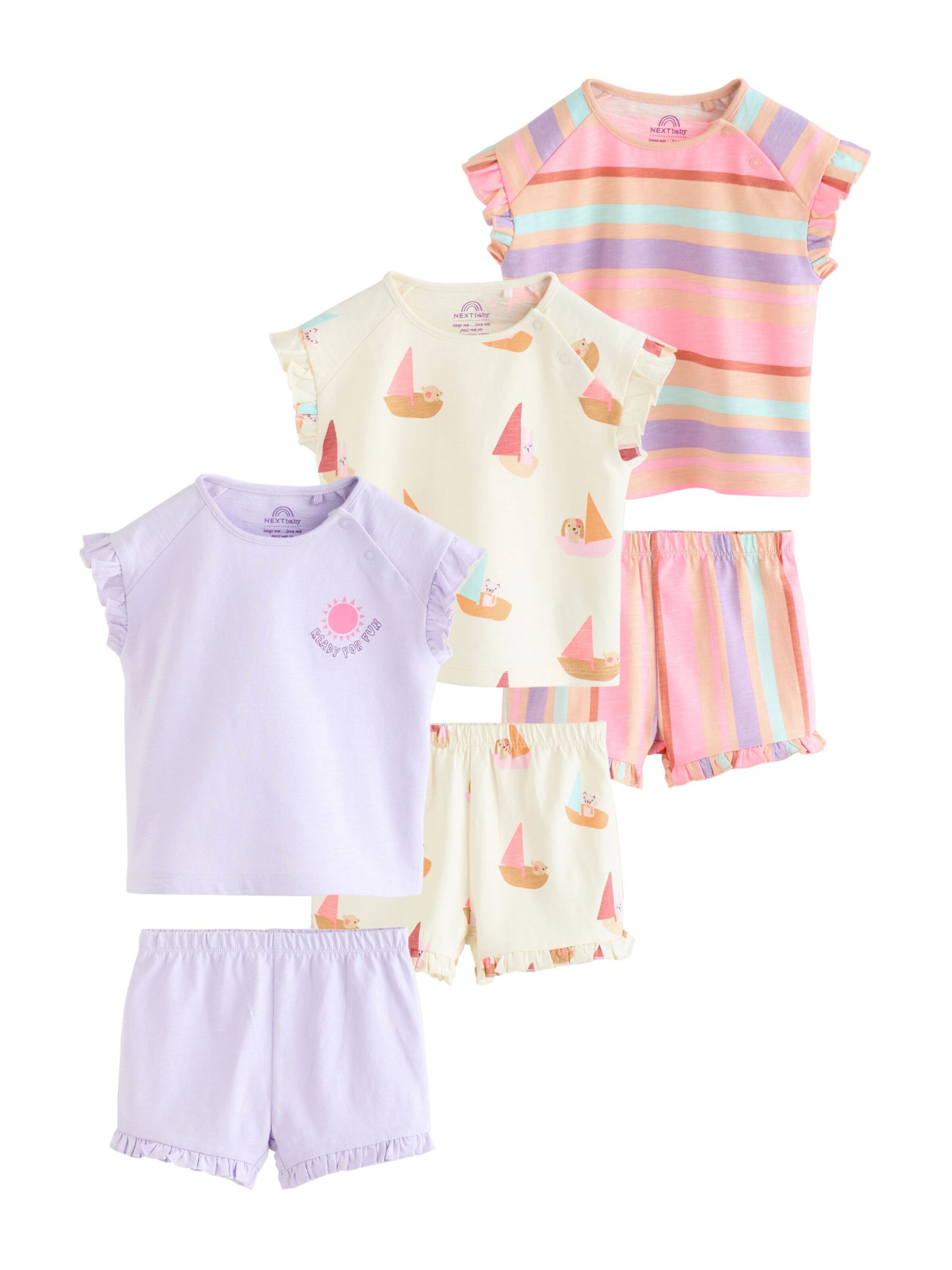 Next Set: T-Shirt und Shorts in Mischfarben: Vorderseite