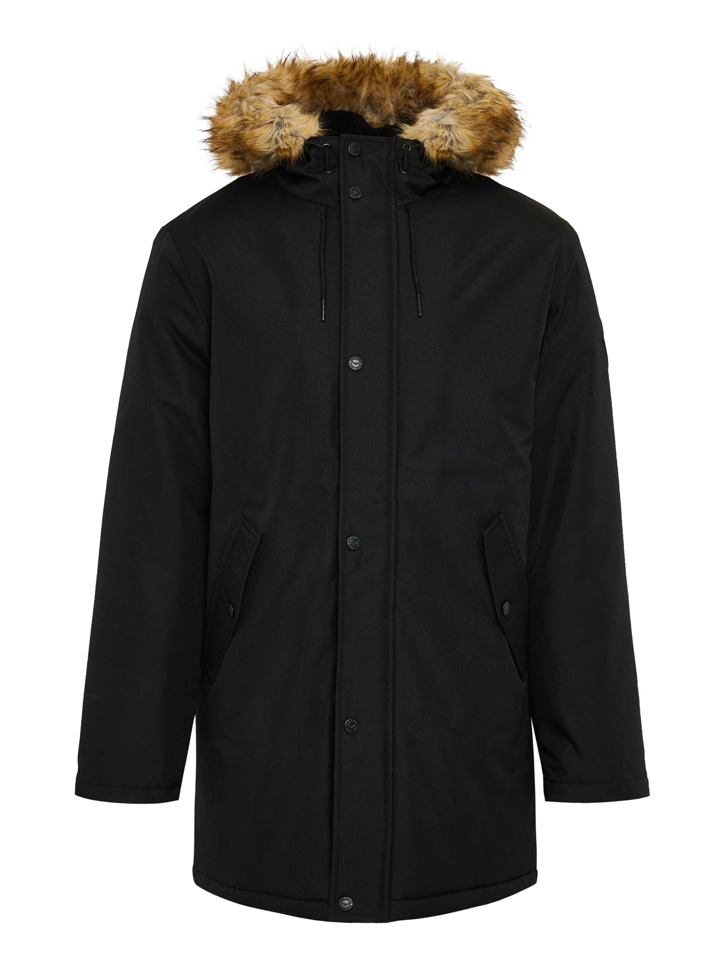 Threadbare Winter Jacket 'Clarkston' in Black: front