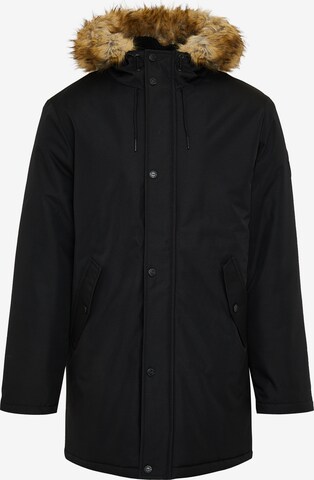 Threadbare Winter Jacket 'Clarkston' in Black: front