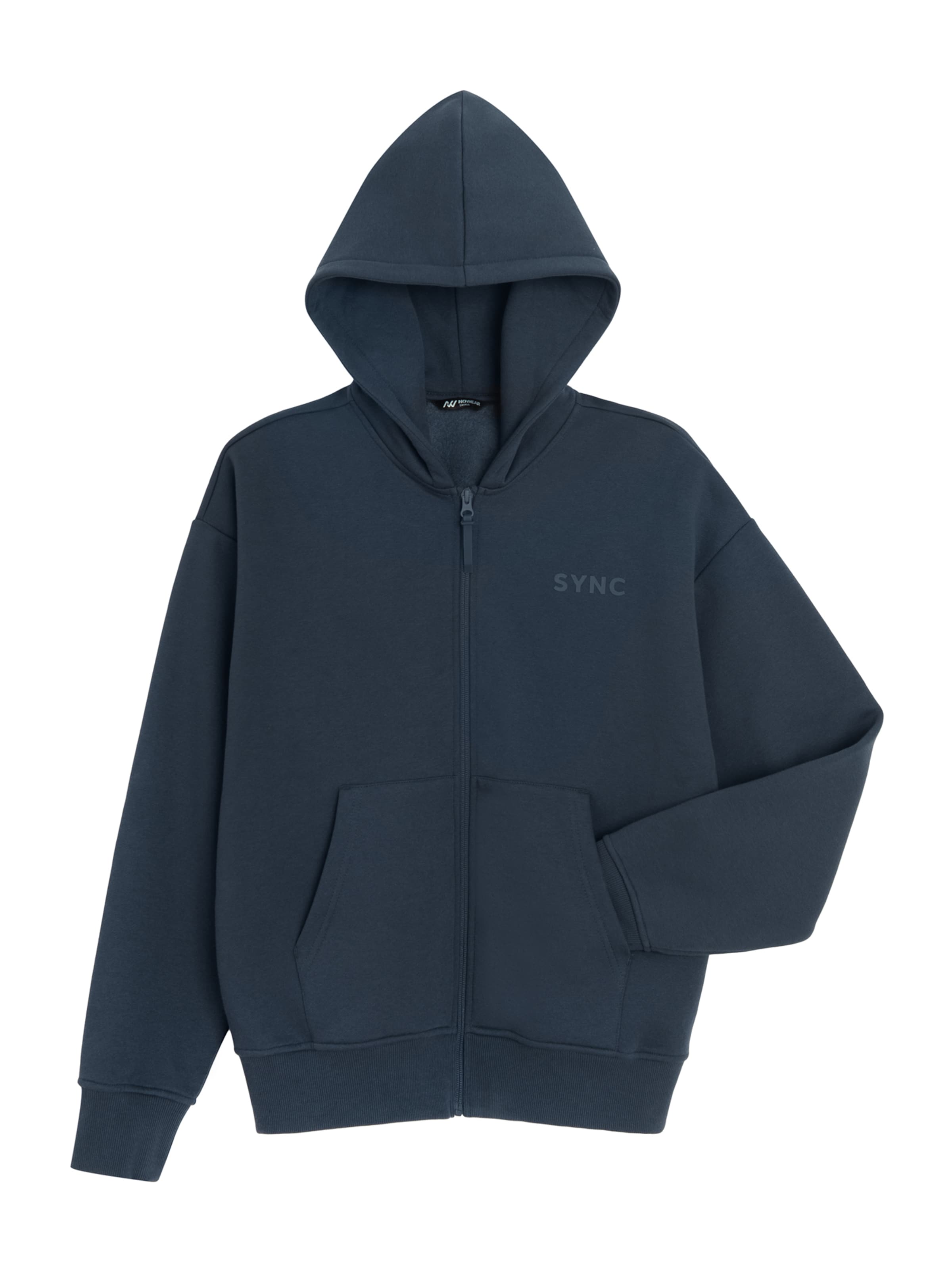 NoWear Zip-Up Hoodie in Blue: front