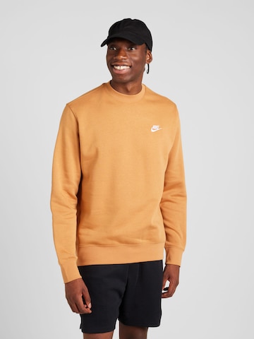 Nike Sportswear Regular fit Sweatshirt 'CLUB Fleece' in Orange: front
