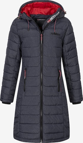 GEOGRAPHICAL NORWAY Winterjacke 'Damen Winter Jacke Stepp Mantel Lange Steppjacke Wintermantel parka FVS Production H-H' in Blau: Vorderseite