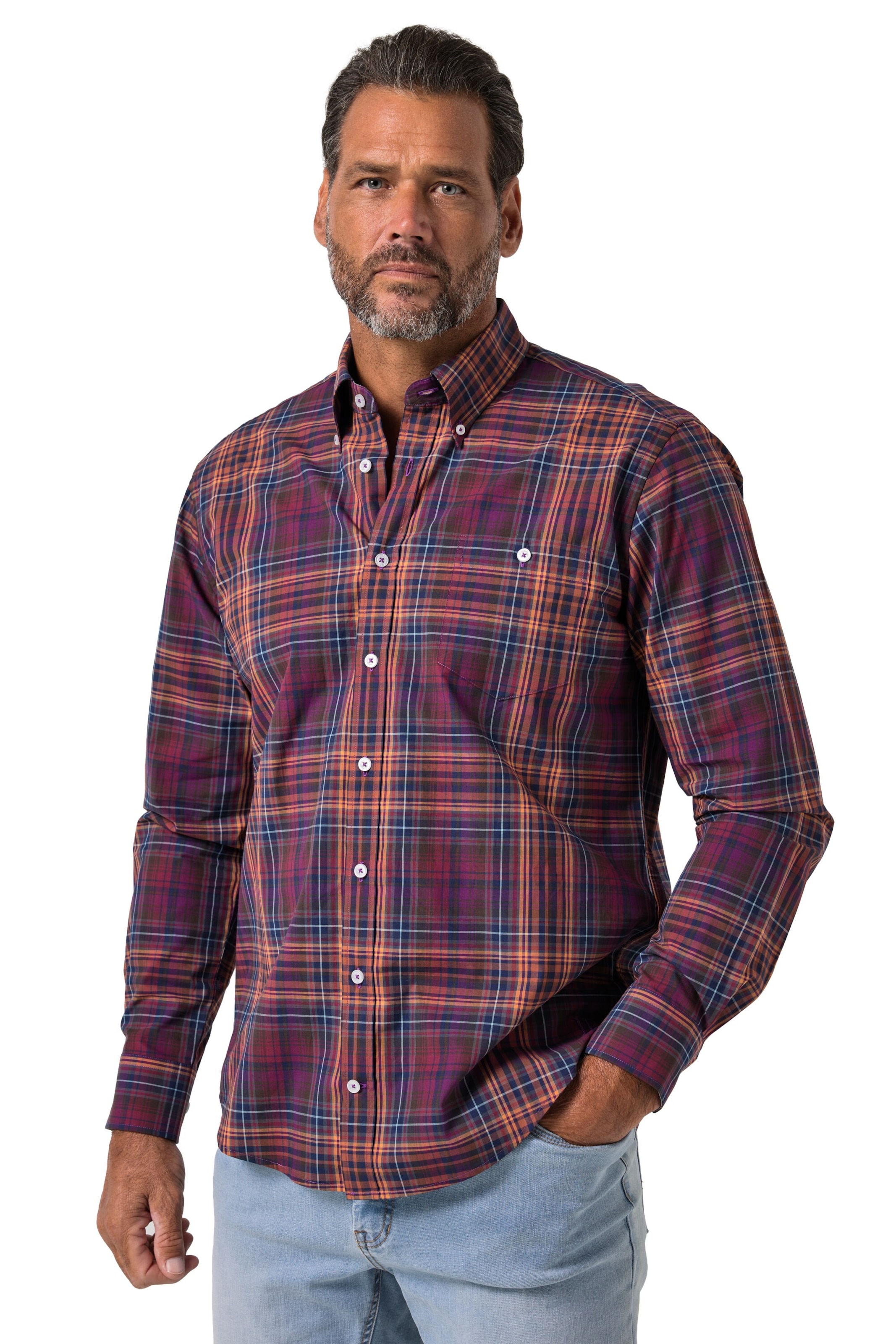JP1880 Regular Fit Hemd in Rot: Vorderseite