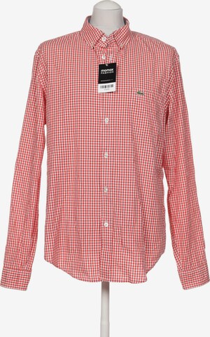 LACOSTE Button Up Shirt in L in Red: front