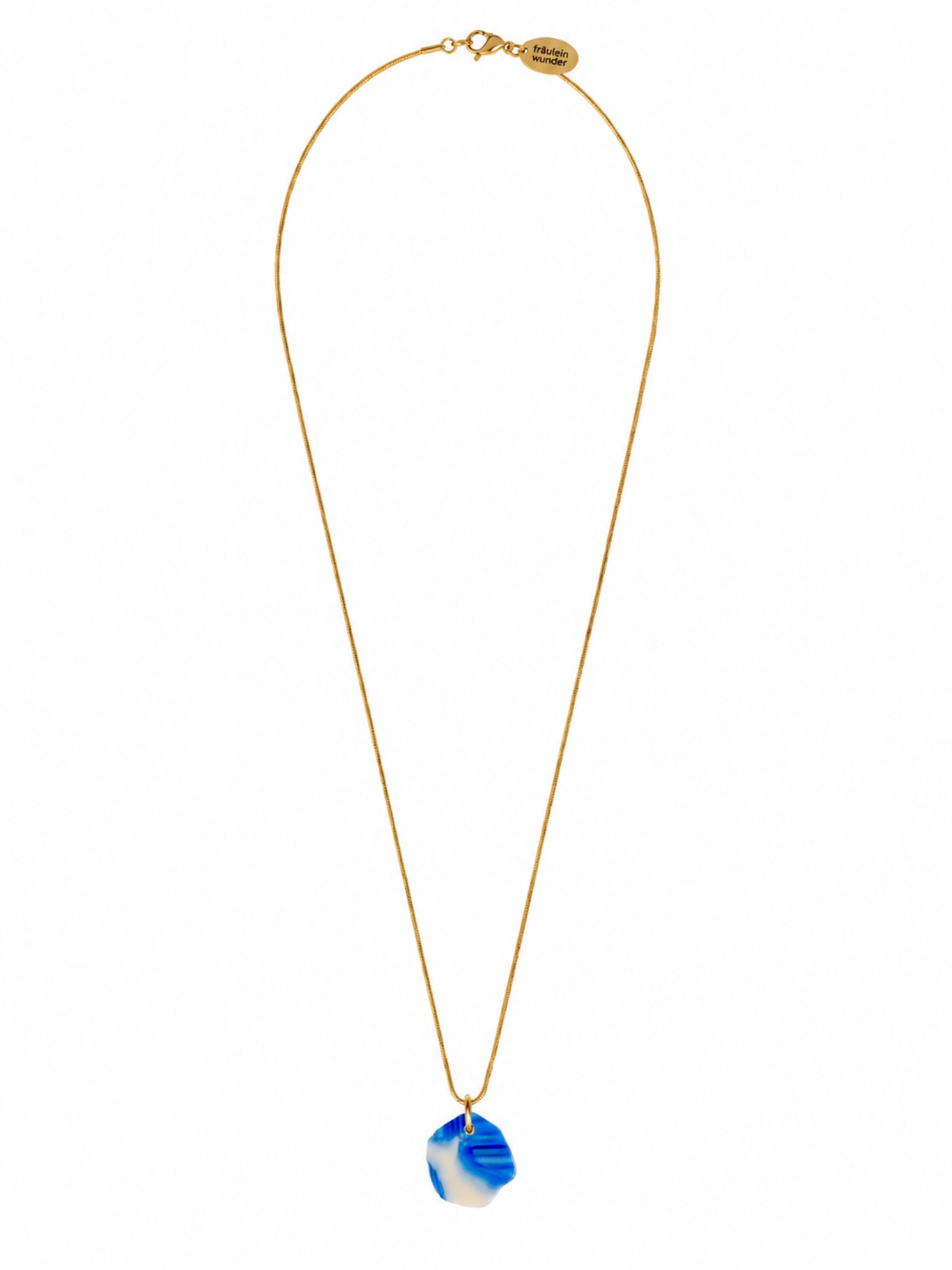 Fräulein Wunder Kette 'Acetat Alice Gold'‌‌‌‌‌‌‌‌‌‌ in Blau: Vorderseite