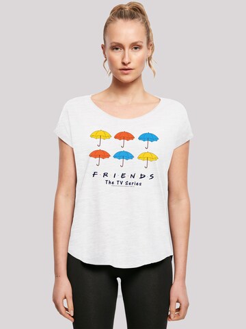 F4NT4STIC T-Shirt 'FRIENDS Bunte Regenschirme' in Weiß: Vorderseite