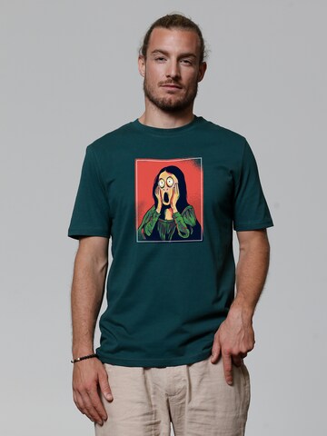 T-Shirt 'Mona Lisa Scream' Watapparel en vert : devant