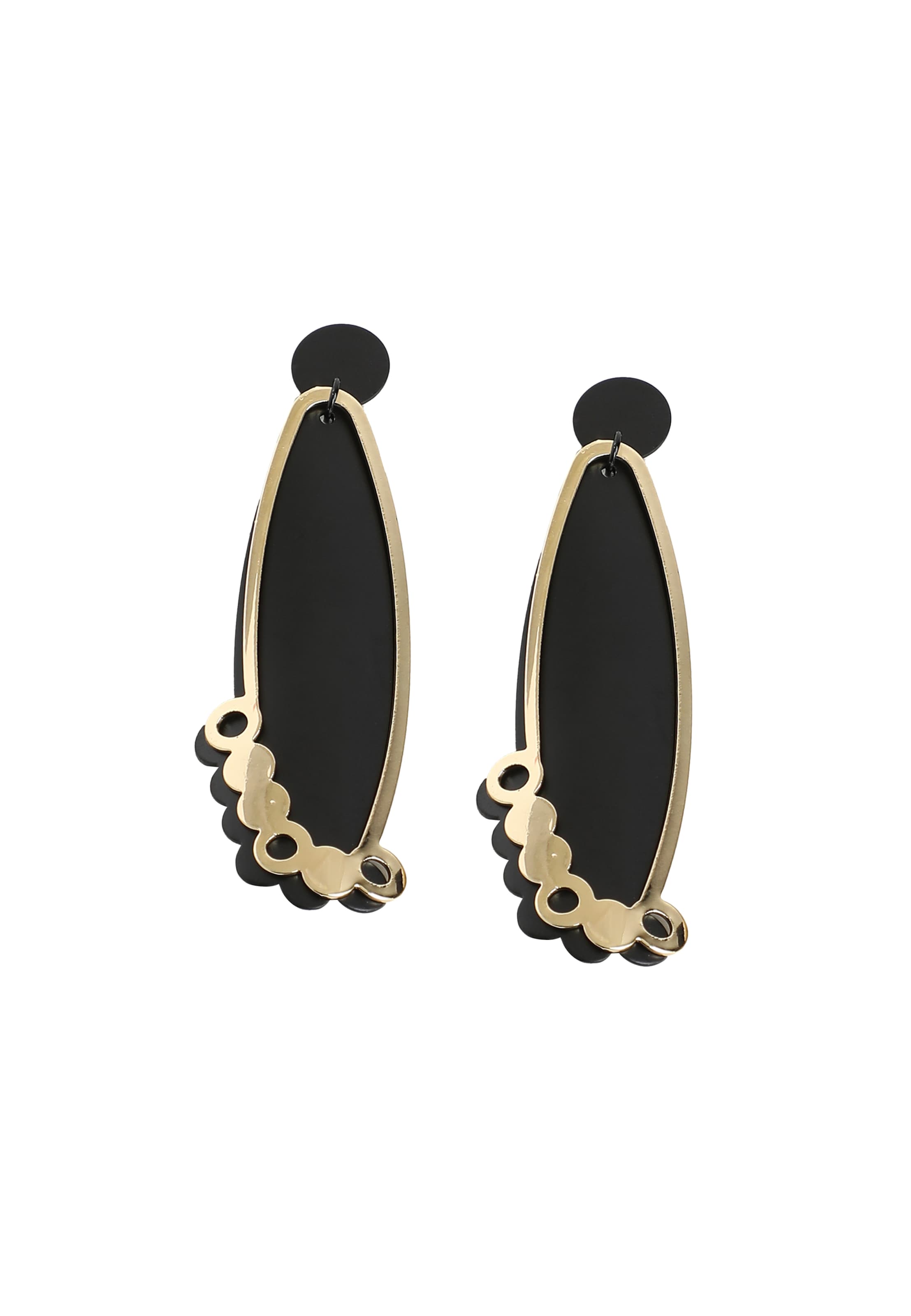 SOHI Kõrvarõngas 'Doris', värv must: eest vaates