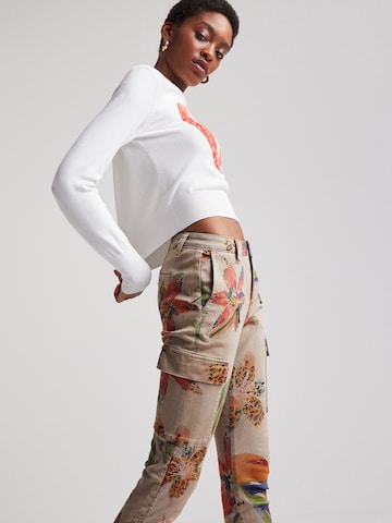 Desigual Slimfit Cargobroek in Beige