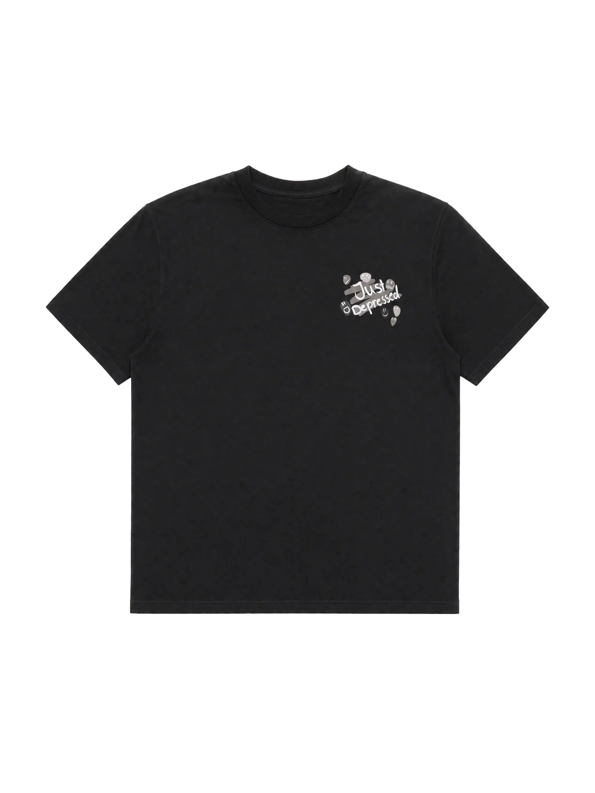 JustDepressed Clothing Shirt 'Borderline'‌ in Schwarz: Vorderseite