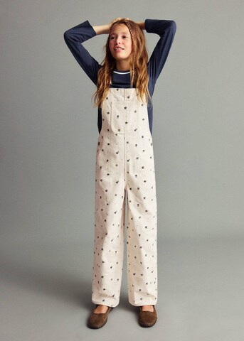 MANGO KIDS Wide Leg Latzhose 'Hilary' in Beige: Vorderseite