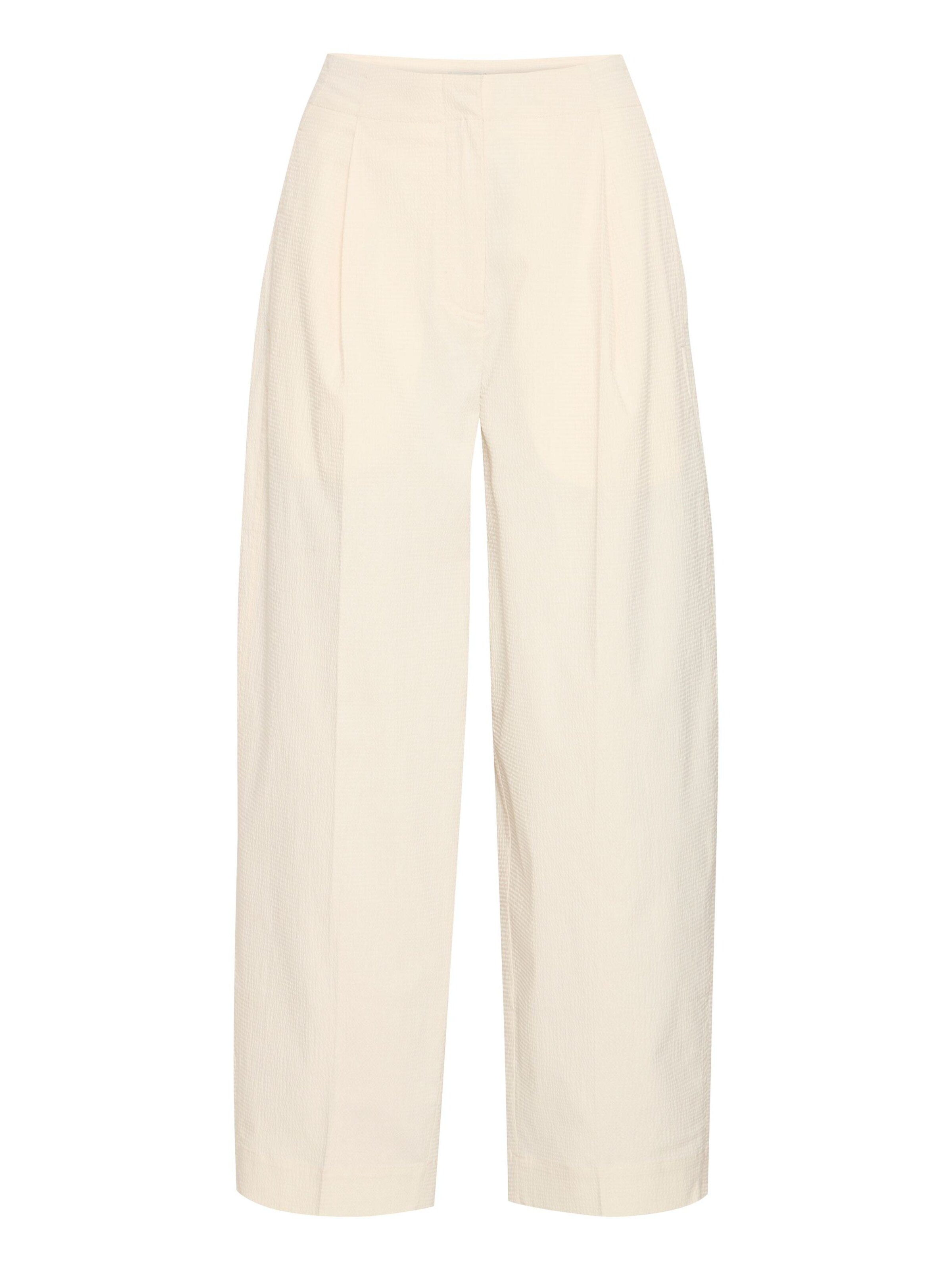ICHI Pantalon en 34 en beige clair, Vue avec produit