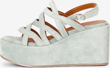 Sandalo di CAFè NOIR in verde: frontale