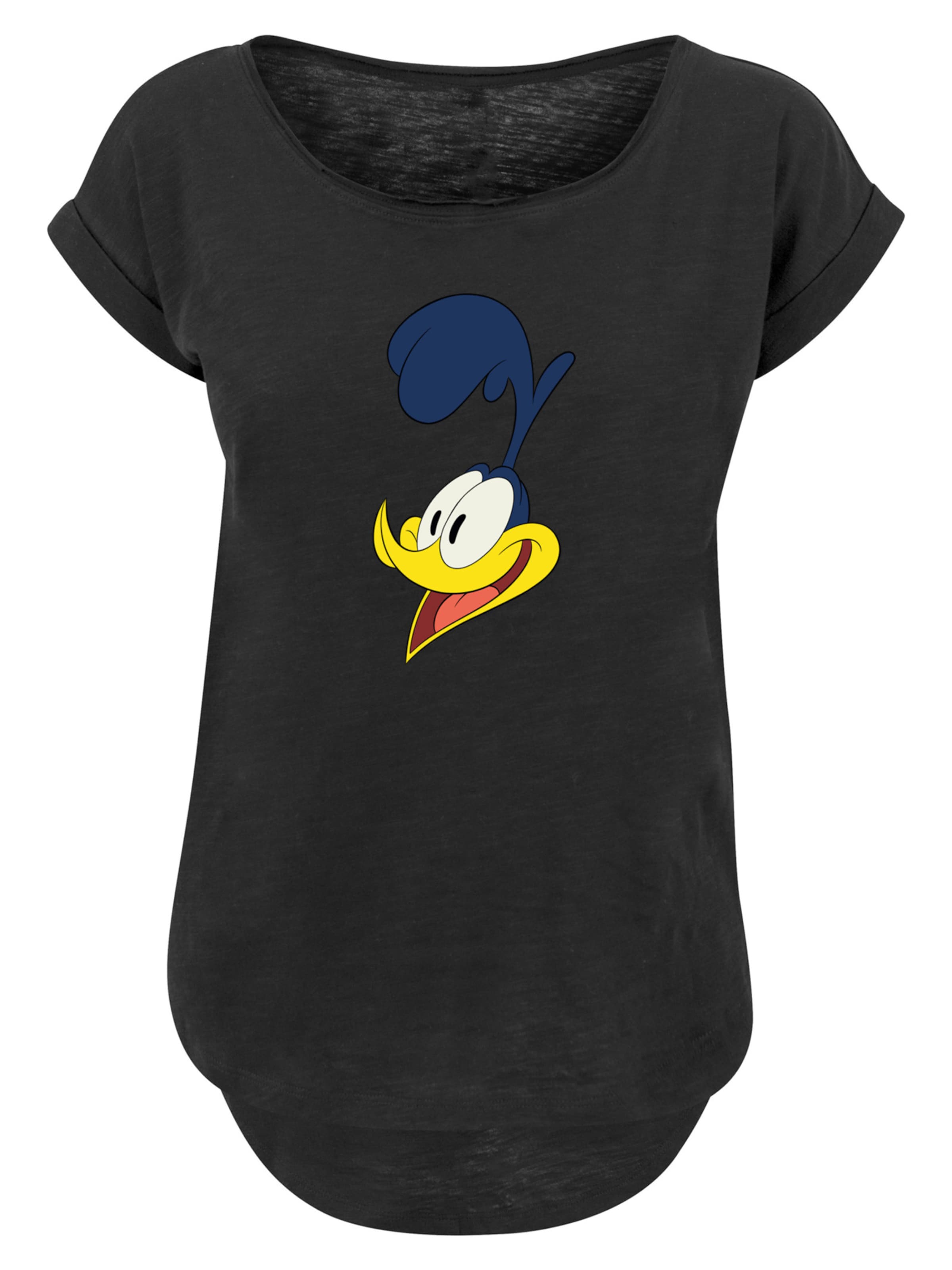 F4NT4STIC T-Shirt 'Looney Tunes Road Runner Face' in gelb / rot / schwarz / weiß, Produktansicht