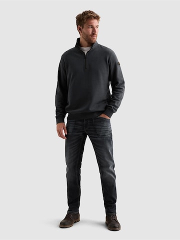 Sweat-shirt 'Sweatshirt with half-zip and garment-dye wash' PME Legend en bleu