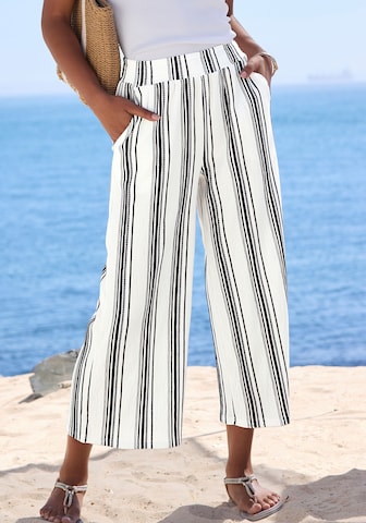 LASCANA Wide Leg Hose in Weiß: Vorderseite