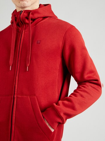 G-STAR Zip-Up Hoodie 'Premium Core' in Red