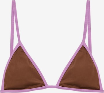 Pull&Bear Trikotni nedrčki Bikini zgornji del | rjava barva: sprednja stran