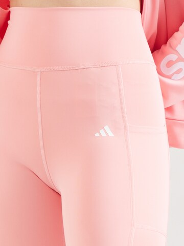ADIDAS PERFORMANCE Skinny Παντελόνι φόρμας 'Optime' σε ροζ