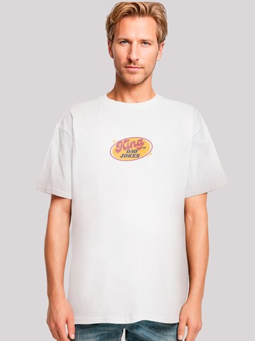 T-Shirt 'King of Dad Jokes Witziges Vatertagsmotiv' F4NT4STIC en blanc : devant