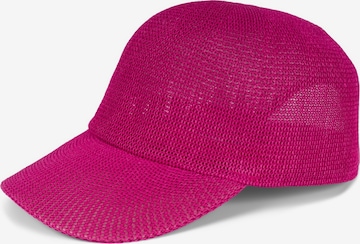styleBREAKER Cap 'Papierstroh Baseball Cap' in Pink: Vorderseite