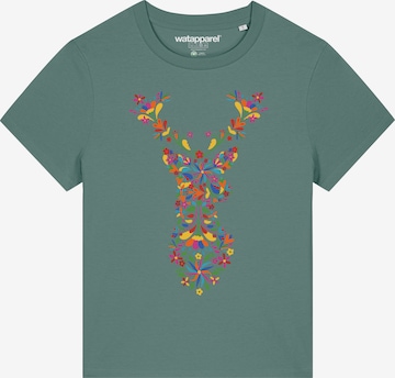 Watapparel Shirt ' Floral Deer ' in Green: front