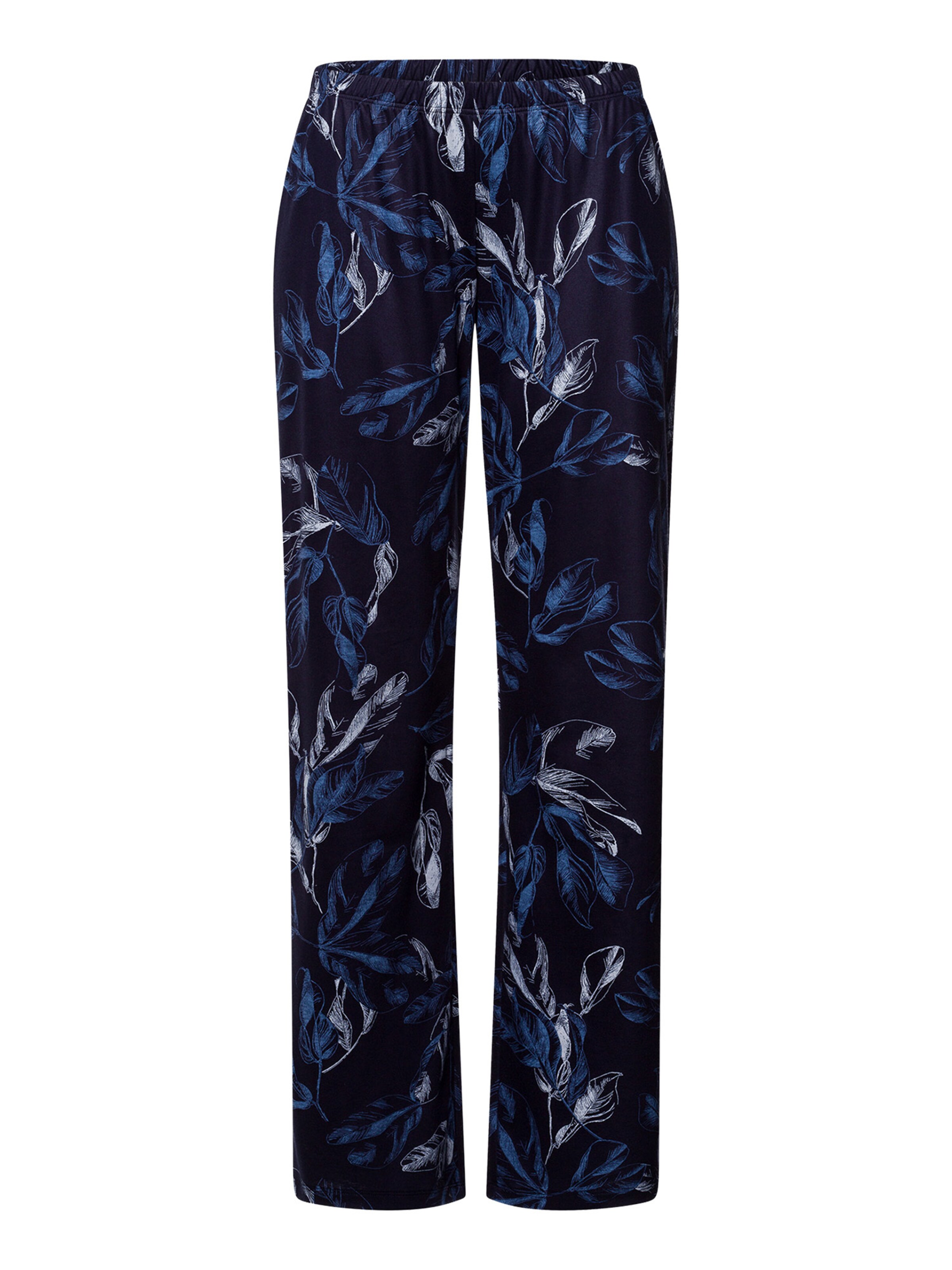 Hanro Pyjamahose ' Loungy Nights ' in Blau: Vorderseite