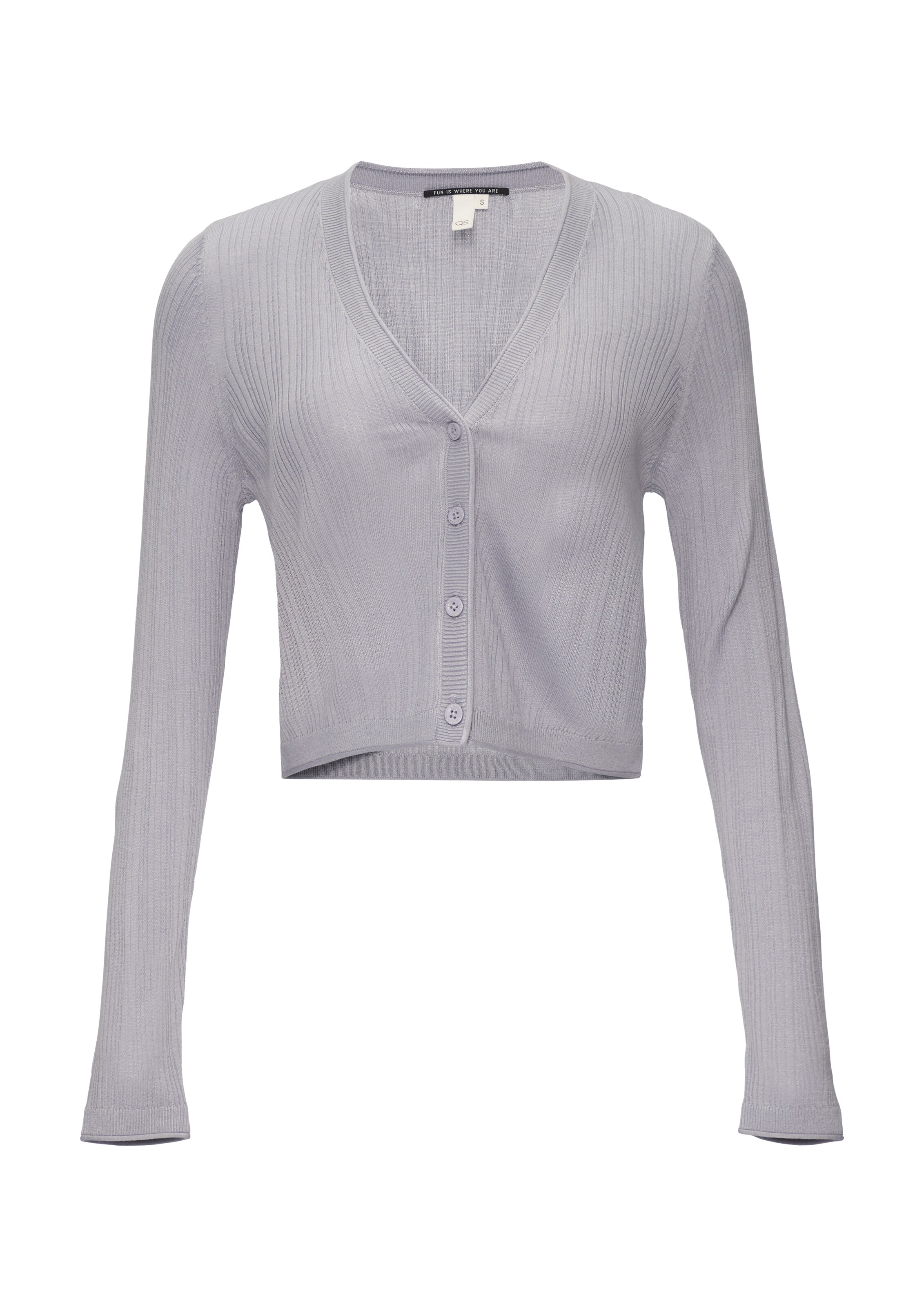 QS Strickjacke in Grau: Vorderseite