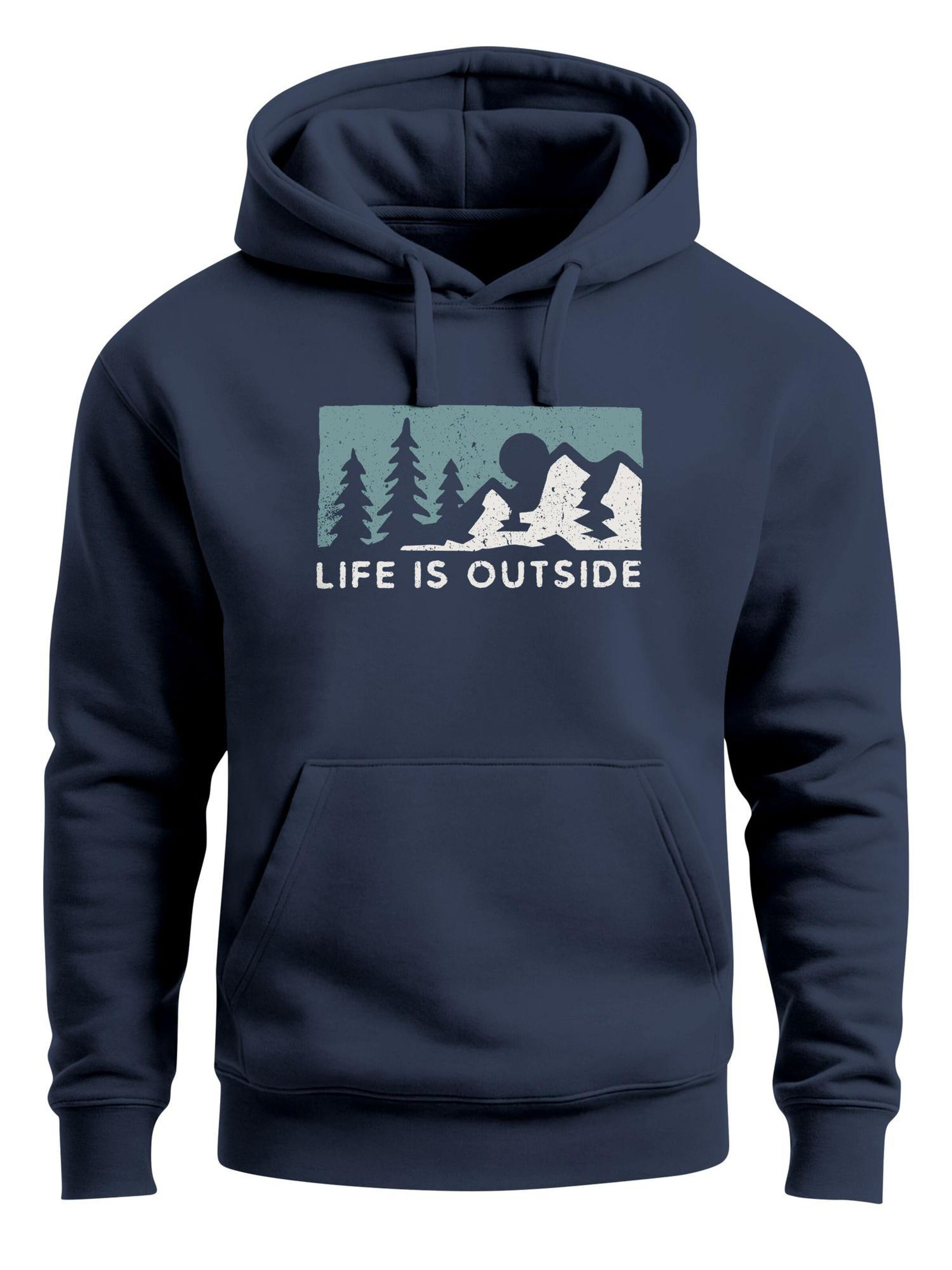 Neverless Sweatshirt 'Life is outside' in Blue: front