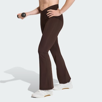Skinny Pantalon de sport 'Studio All Me' ADIDAS PERFORMANCE en marron : devant