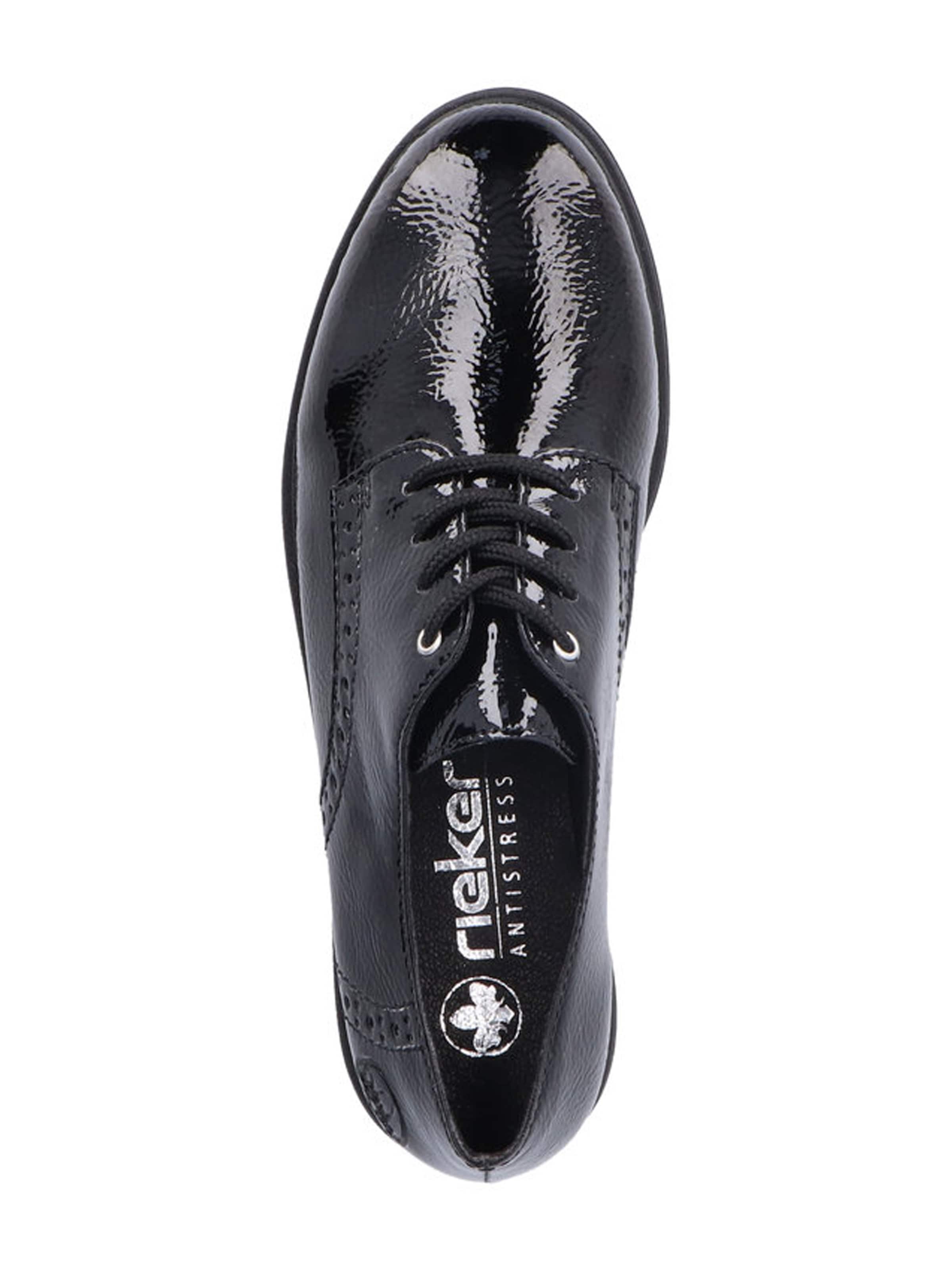 melns Rieker Kurpes ar šņorēm