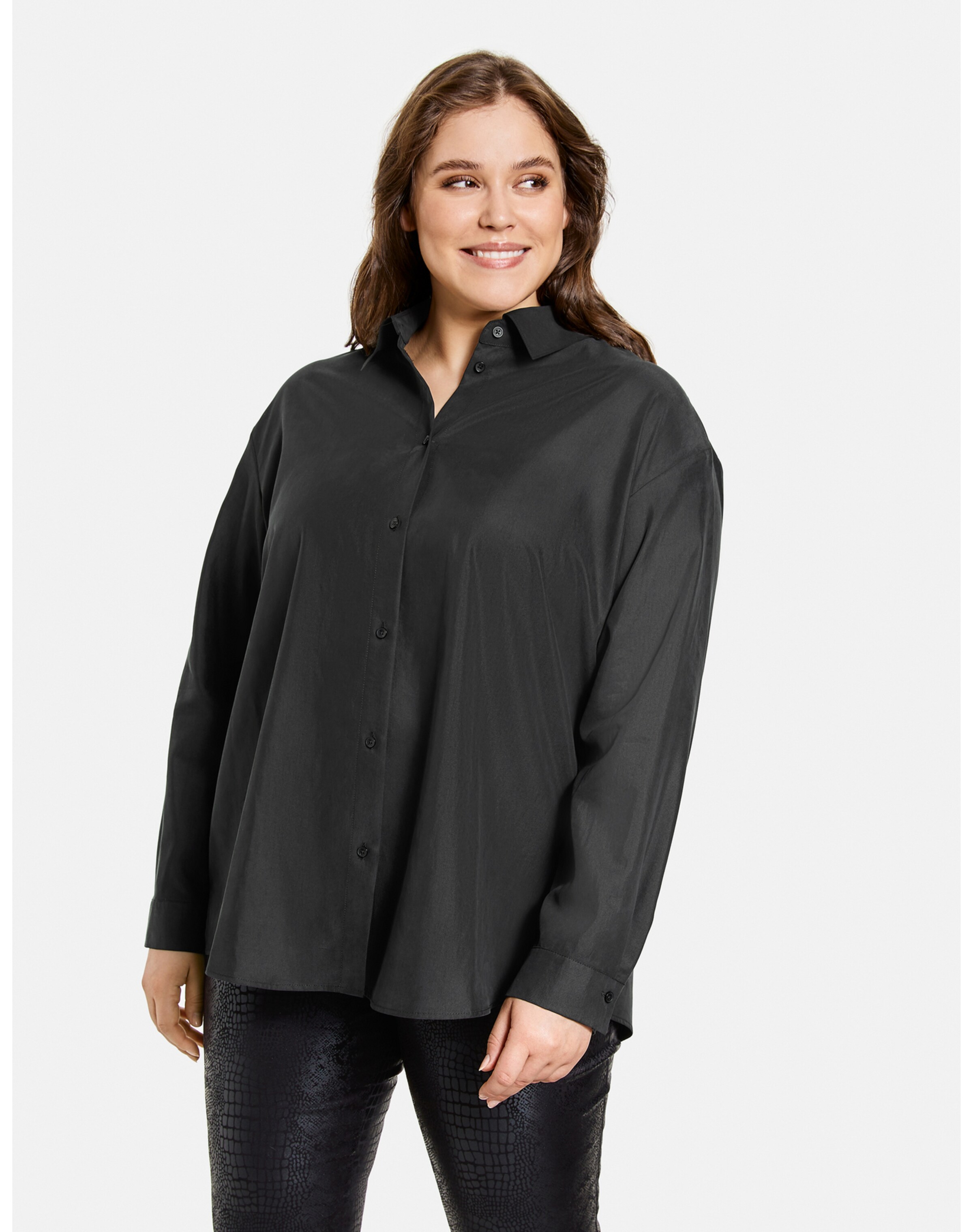 Frauen Große Größen SAMOON Bluse in Schwarz - PL49296 Frauen Große Größen SAMOON Bluse in Schwarz - PL49296