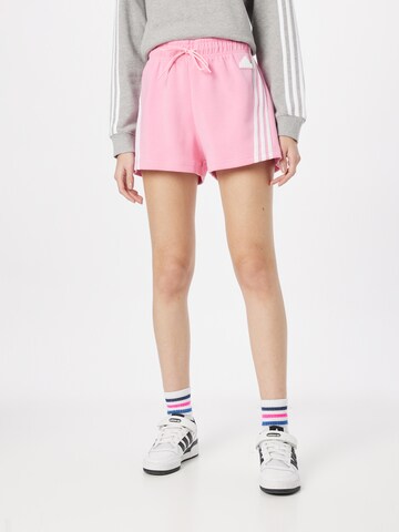 ADIDAS SPORTSWEAR - Regular Calças de desporto 'Future Icons 3-Stripes' em rosa: frente