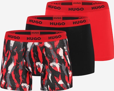 HUGO Red Boxershorts in dunkelgrau / knallrot / schwarz / weiß, Produktansicht