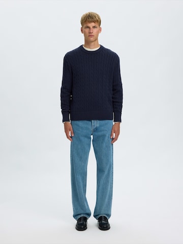 SELECTED - Pullover 'SLMBRAUN' em azul