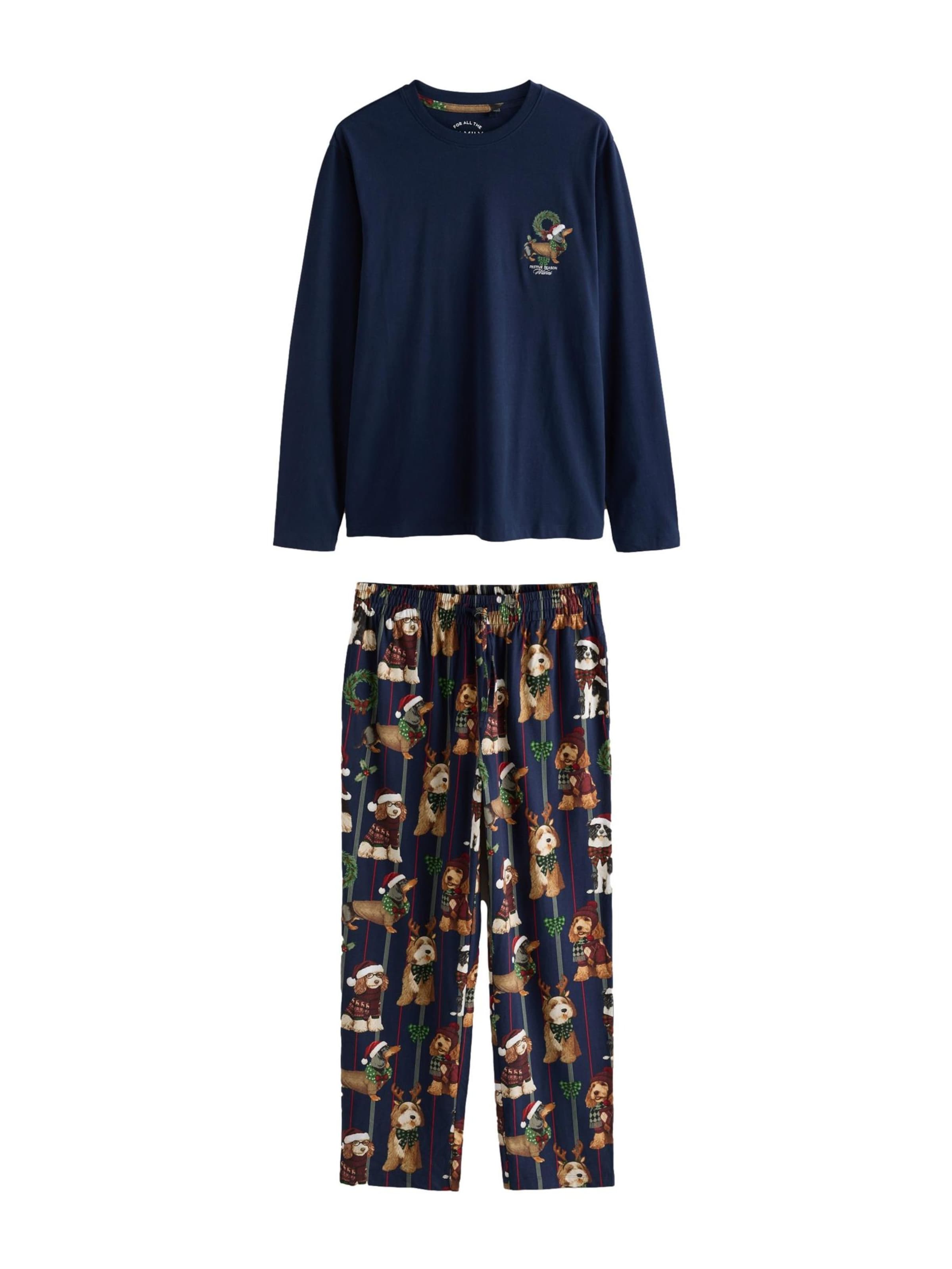 Next Pyjama lang in Blauw: voorkant