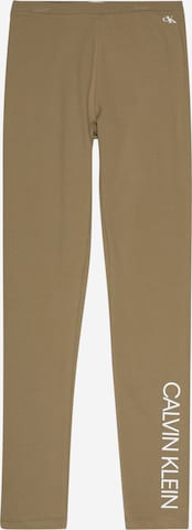 Calvin Klein Jeans سراويل ضيقة بلون أخضر: الأمام