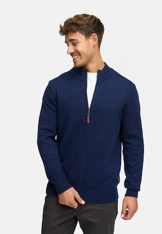 INDICODE JEANS Knit cardigan 'Margous' in Blue: front
