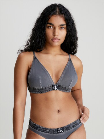 Calvin Klein Swimwear Triangel Bikinitop in Zwart: voorkant