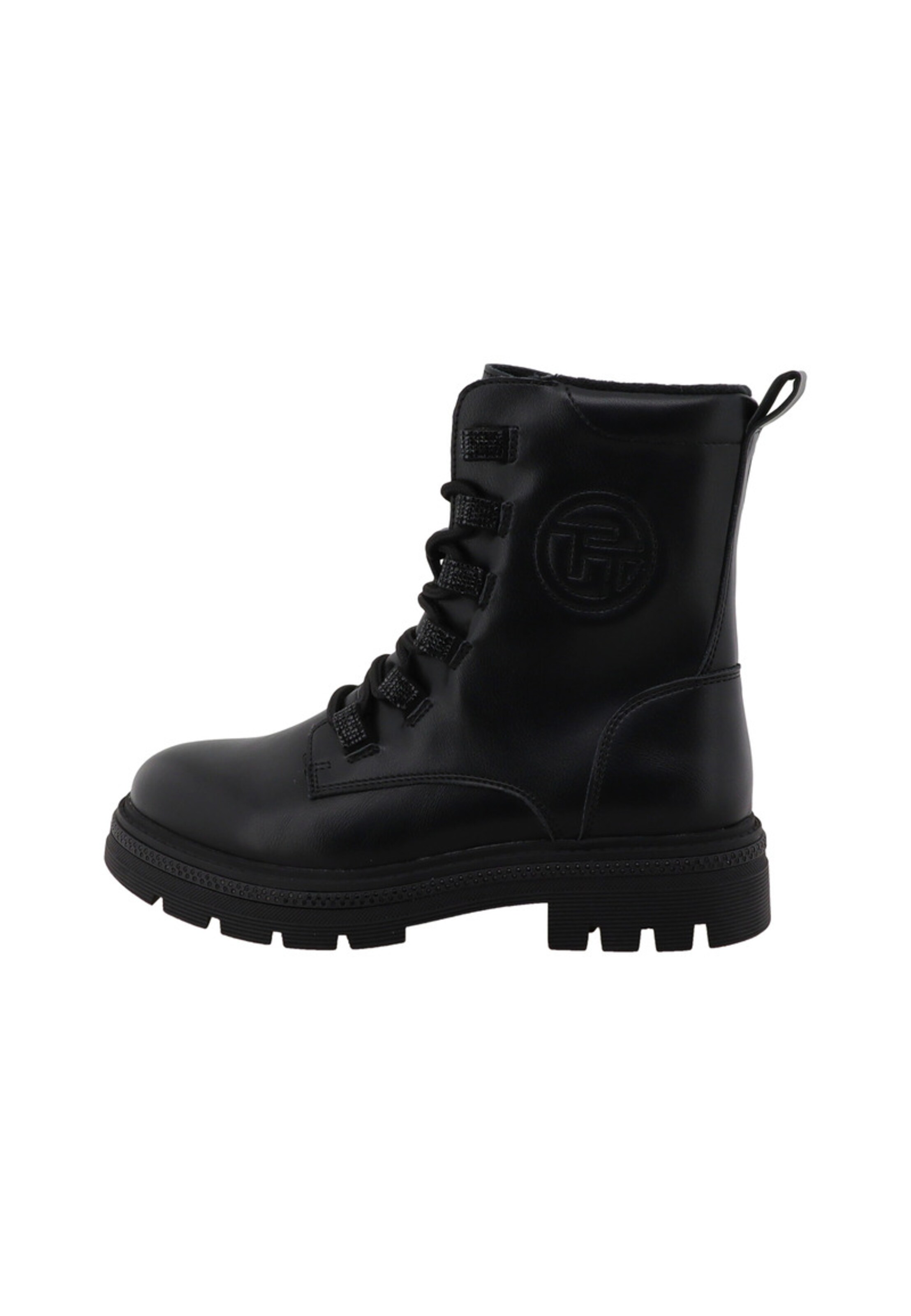 TOM TAILOR Schnürstiefelette in Schwarz